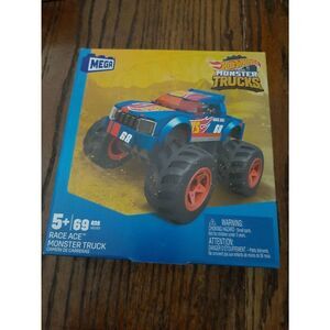 New Hot Wheels Monster Truck Mega Building Kit Race Ace 69 Pieces Mattel NWT